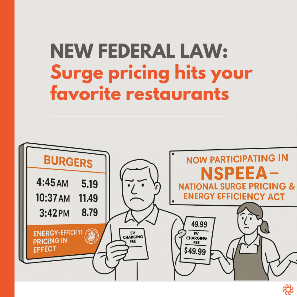 dynamic pricing for restaurants, surge pricing POS, government meal subsidies, restaurant energy efficiency, OrderCounter POS, April Fools restaurant marketing